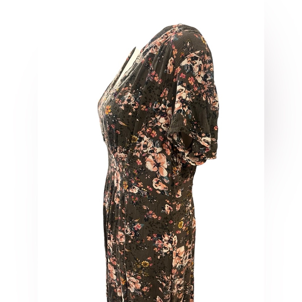 Knox Rose Boho Floral Print Smocked Dress Sz Small - Picture 3 of 6